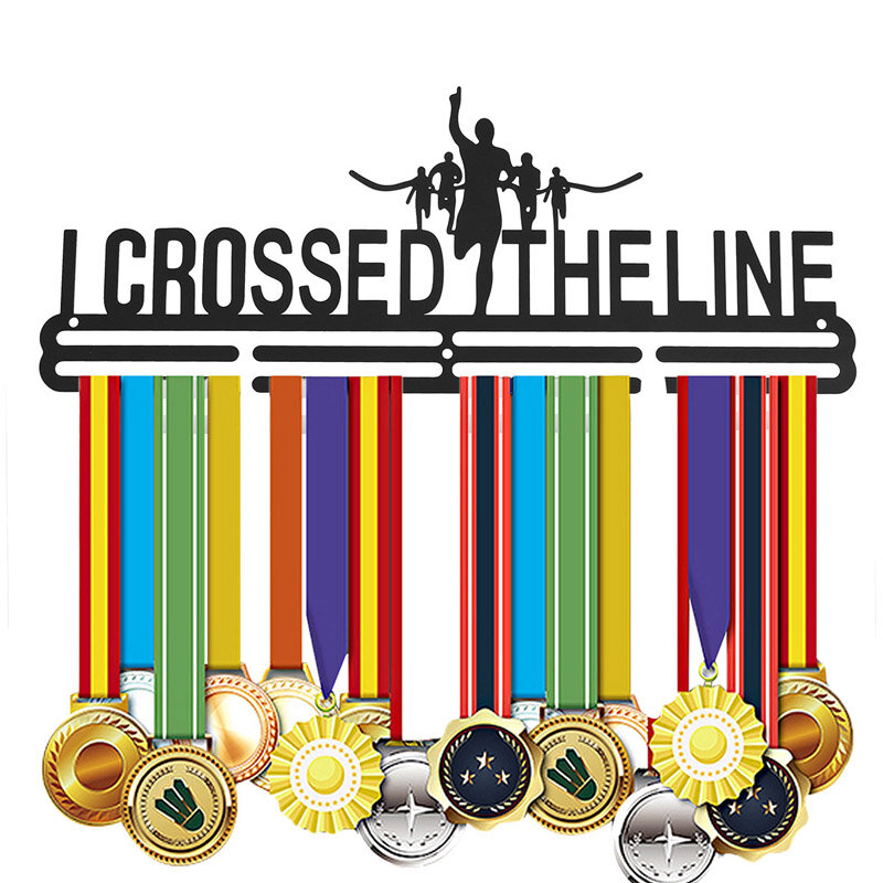 400mm Acrylic Personalised Medal Hanger Holder Rack Decorations Ideal for Swim Bike Ball Game Sport - 1