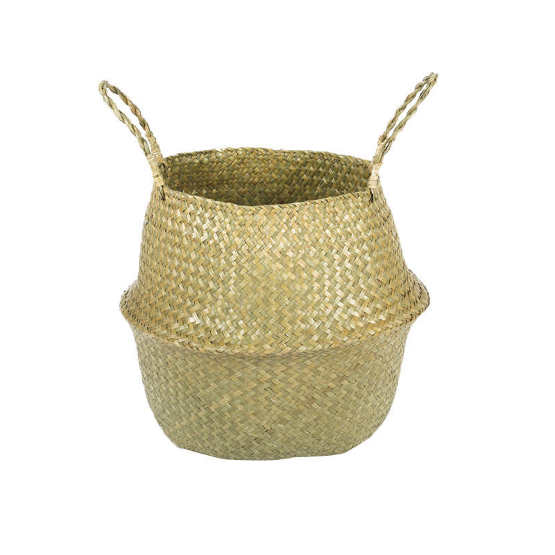 Handmade Seagrass Storage Baskets Foldable Laundry...