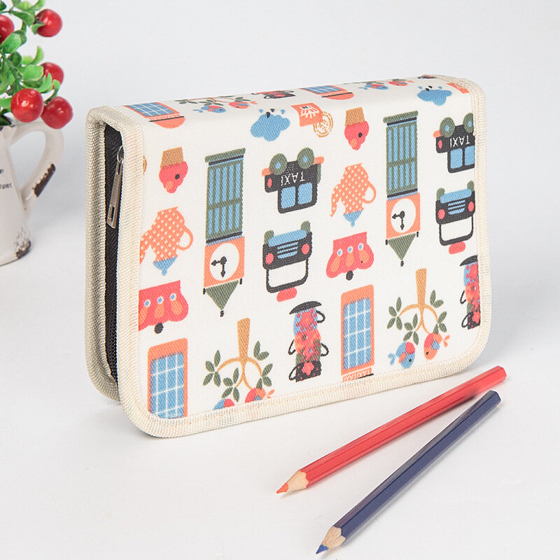 WAM PC-02 39 Slots School Pencils Case Large Capacity Pencil Bag Pouch Multi layer Brush Pocket  - Rose