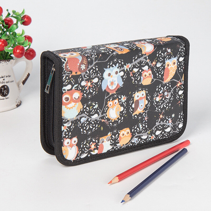 WAM PC-02 39 Slots School Pencils Case Large Capacity Pencil Bag Pouch Multi layer Brush Pocket  - Rose