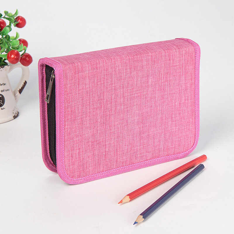WAM PC-02 39 Slots School Pencils Case Large Capacity Pencil Bag Pouch Multi layer Brush Pocket  - Rose