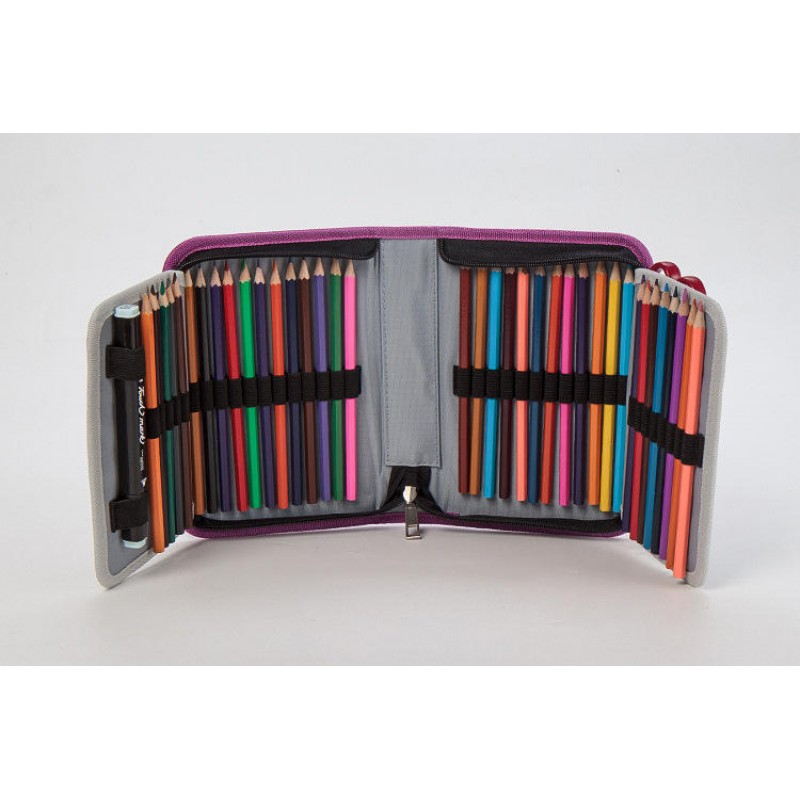 WAM PC-02 39 Slots School Pencils Case Large Capacity Pencil Bag Pouch Multi layer Brush Pocket  - Rose