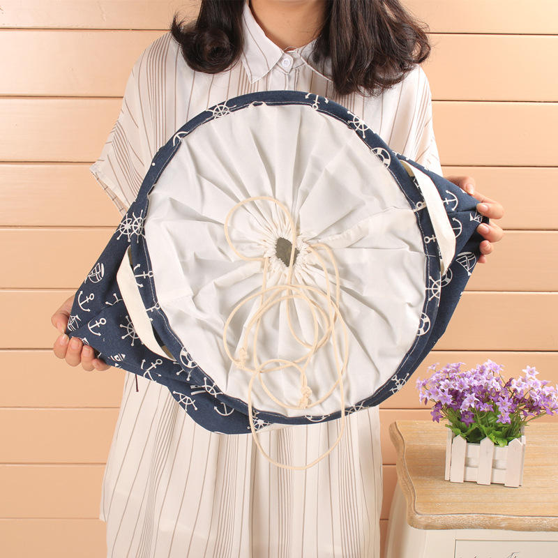 35x45cm Waterproof Durable Cloth Storage Baskets High Capacity Cotton Linen Laundry Box Organizer - #02