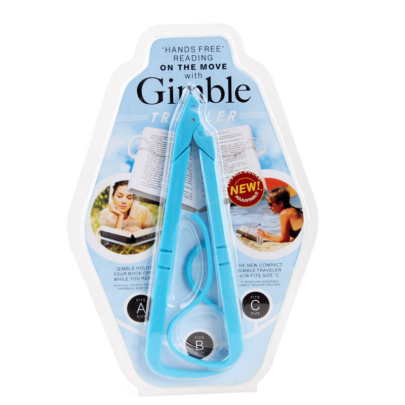 Creative Hands Free Book Page Holder Adjustable Bookmark for Reading Portable &amp; Foldable  - Blue