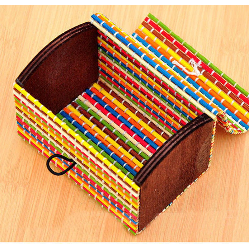 Bamboo Liubian Table Desktop Storage Box Jewelry E...