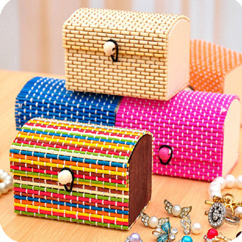 Bamboo Liubian Table Desktop Storage Box Jewelry E...