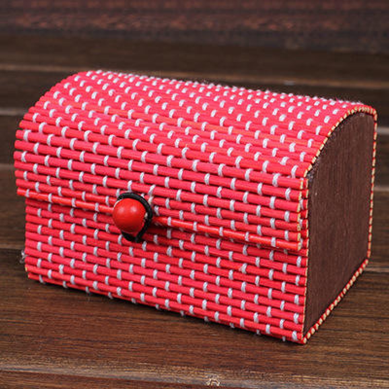 Bamboo Liubian Table Desktop Storage Box Jewelry Earring DIY Desktop Organizer  - Multicolor1