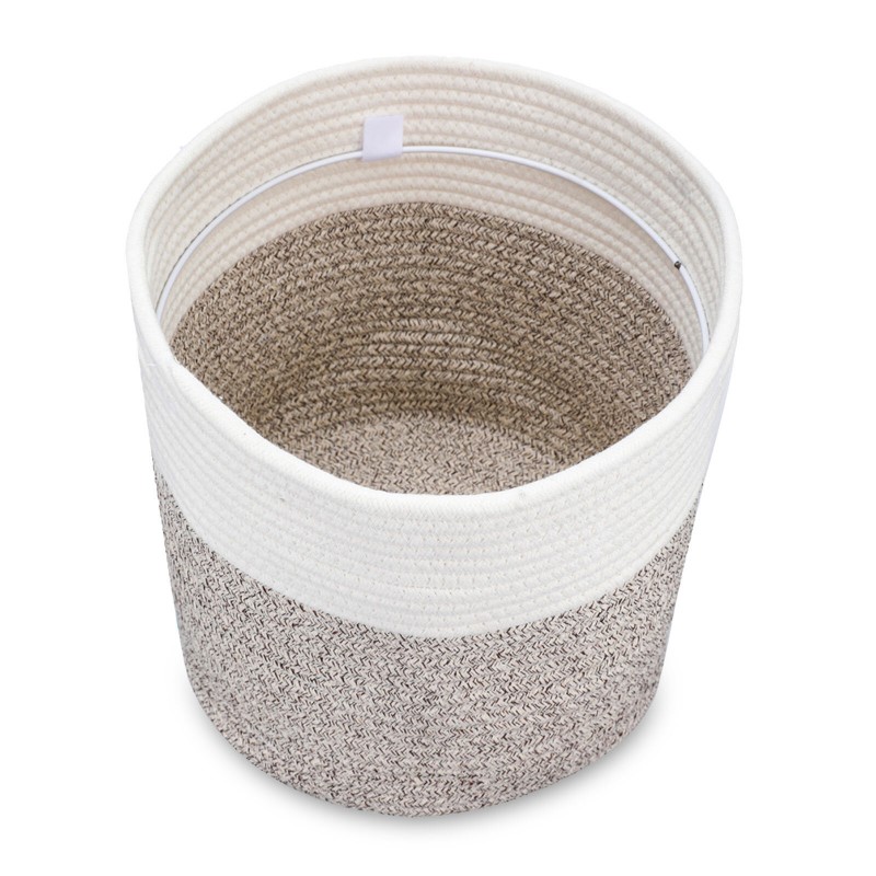 3PCS Cotton Rope Woven Basket Bathroom Laundry Basket Dirty Clothe Container USA - #02