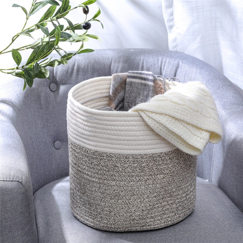 3PCS Cotton Rope Woven Basket Bathroom Laundry Bas...
