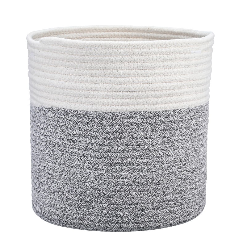 3PCS Cotton Rope Woven Basket Bathroom Laundry Basket Dirty Clothe Container USA - #02
