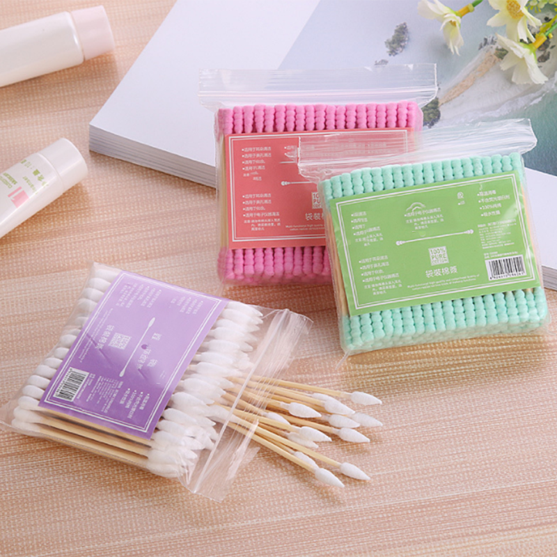 100pcs/ Pack Double Head Cotton Swab Disposable Wo...
