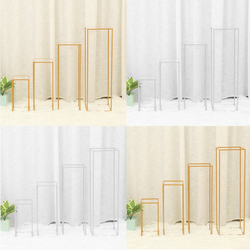 4PCS Wedding Gold-plated Geometric Flower Stand We...