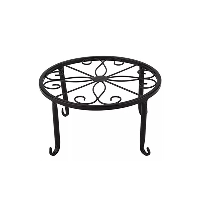 Europeam-style Floor-standing Single-layer Flower Shelf All-match Strong Bearing Flower Stand - Black