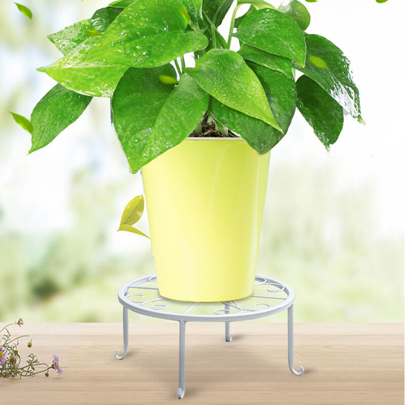 Europeam-style Floor-standing Single-layer Flower Shelf All-match Strong Bearing Flower Stand - Black