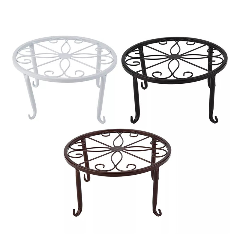 Europeam-style Floor-standing Single-layer Flower Shelf All-match Strong Bearing Flower Stand - Black