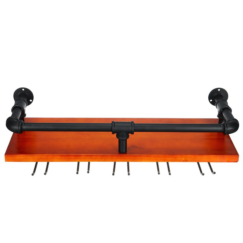 Wall Mounted Wood Rack Goblet Stemware Storage Org...