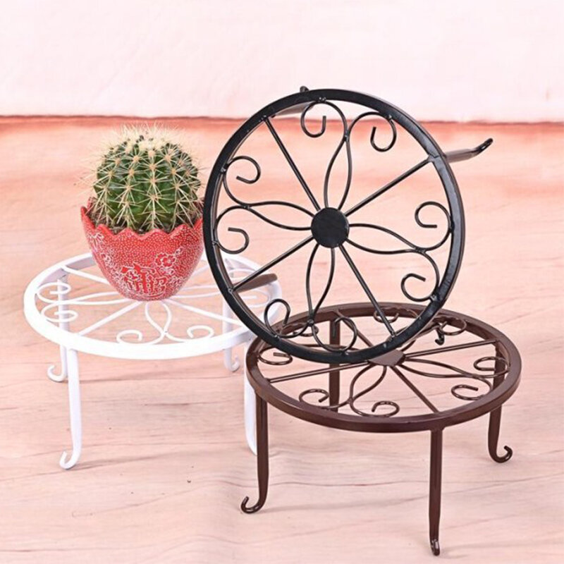Europeam-style Floor-standing Single-layer Flower Shelf All-match Strong Bearing Flower Stand - Black