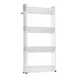 4 Layers Slim Slide Out Kitchen Bathroom Storage Trolley Cart Rack Holder Home - White