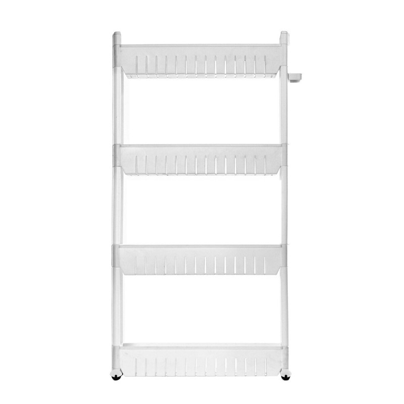 4 Layers Slim Slide Out Kitchen Bathroom Storage Trolley Cart Rack Holder Home - White