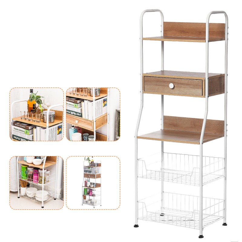 5-Tier Kitchen Standing Rack Microwave Oven Stand ...