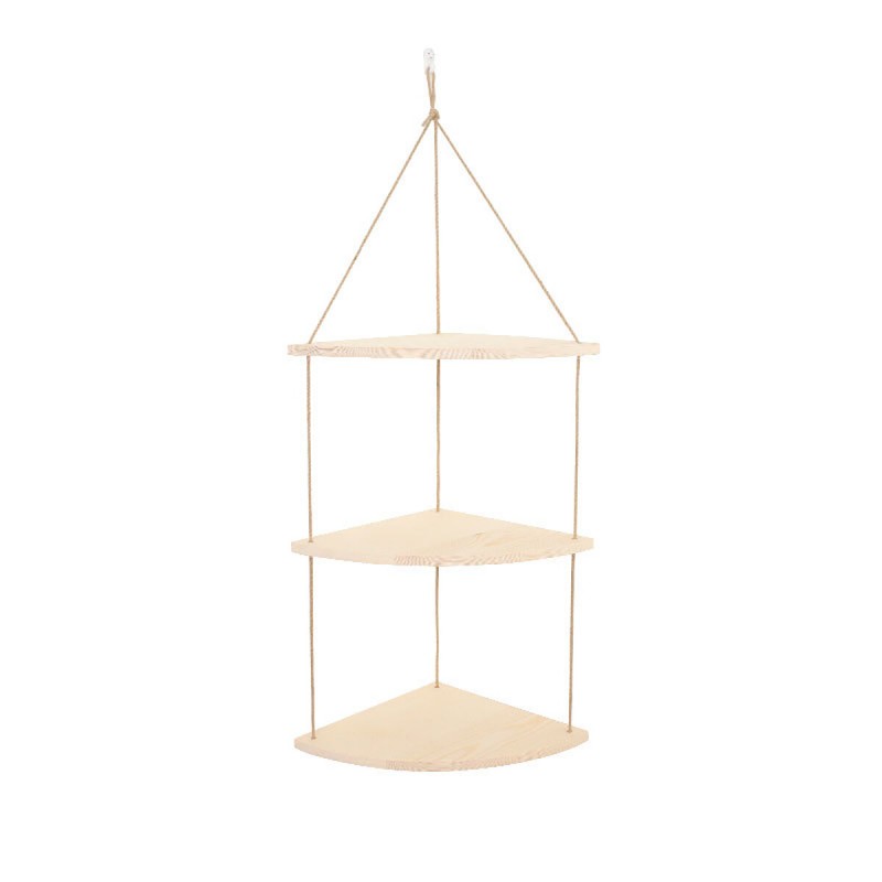 3-Tier Wall-mounted Floating Hanging Rack Corner Shelf Organizer Decor - Type A