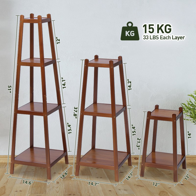 Plant Stands 3 Sets of Package Indoor Plants Stands for Living Room Balcony, Corner Stylish Outdoor Plant Display Rack Holder fo