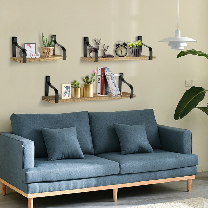 3-Piece Multifunctional Wall Shelf Floating Storag...