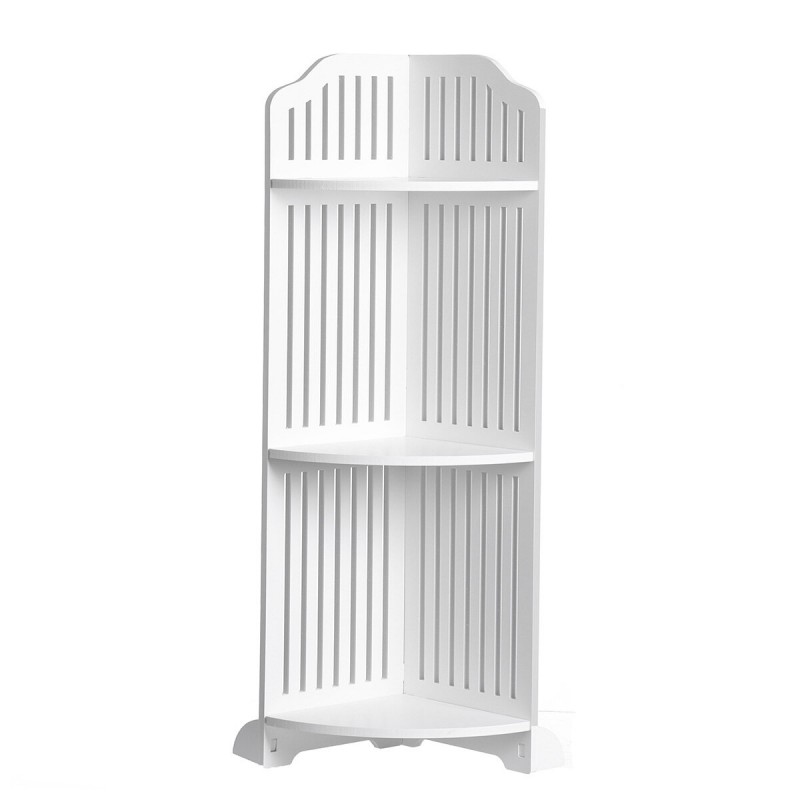 3 Tier White Bathroom Floor Storage Cabinet Shelf ...