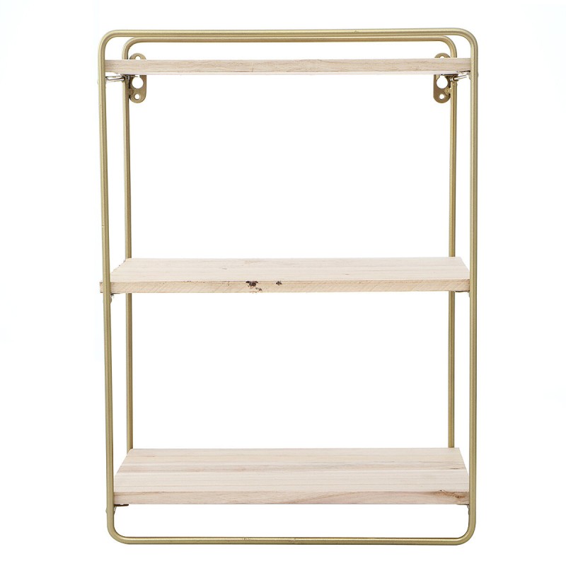 3 Tier Rustic Floating Shelf Golden Wall Shelf Wall Mounted Modern Decor Wood Shelves for Bedroom Home Decor - Black