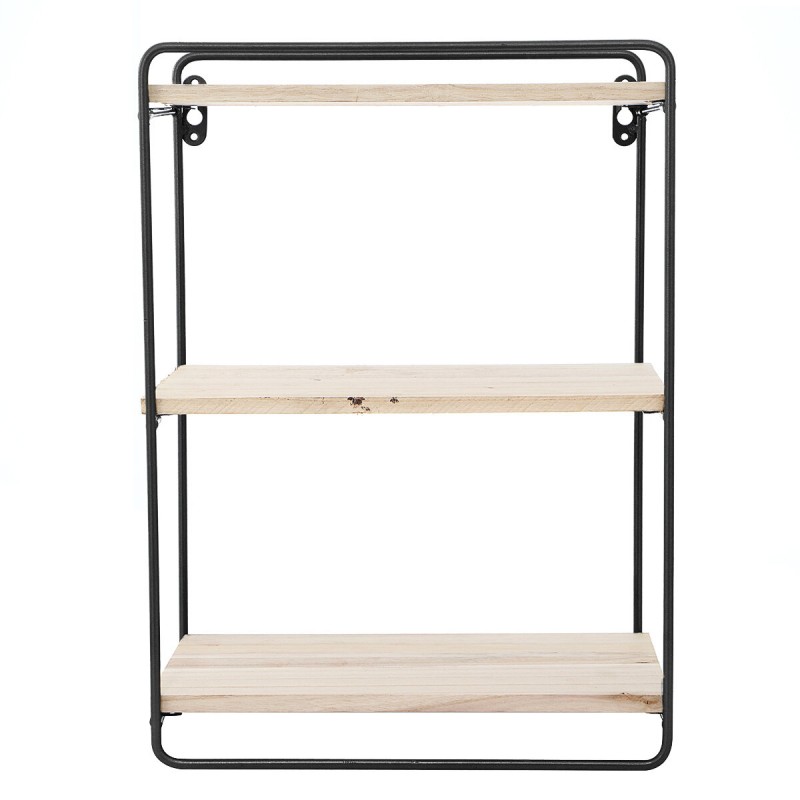 3 Tier Rustic Floating Shelf Golden Wall Shelf Wall Mounted Modern Decor Wood Shelves for Bedroom Home Decor - Black