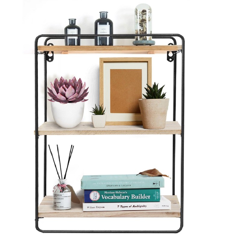 3 Tier Rustic Floating Shelf Golden Wall Shelf Wal...