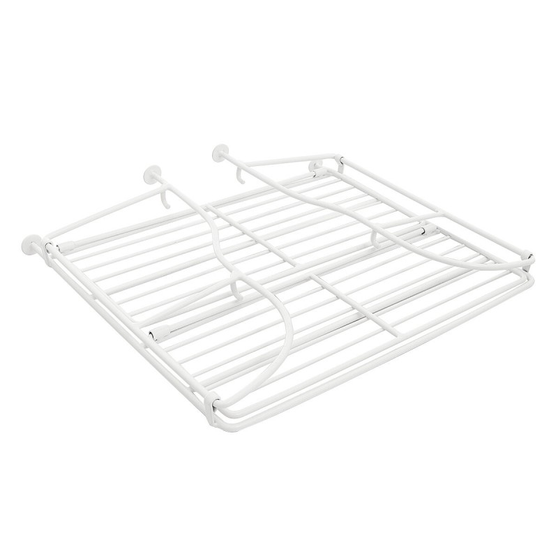 2 Tier Folding Spice Storage Rack Seasoning FlowerShelf Holder Kitchen Bathroom Stand - White