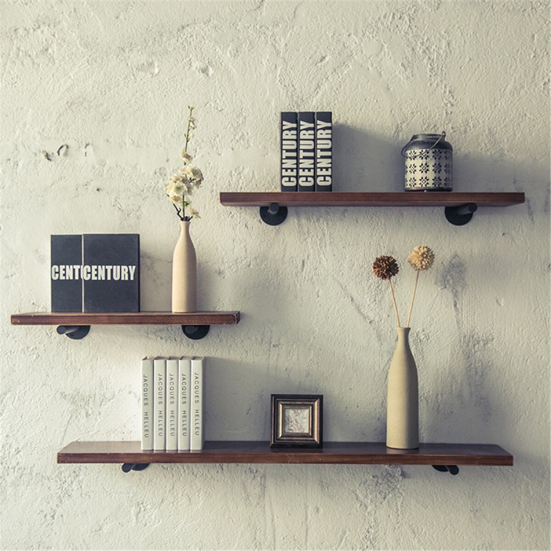 20kg Load-bearing Retro Black Iron Industrial Pipe Shelf Bracket Mounting Bracket Holder Storage Holders Racks for Home Decor - 