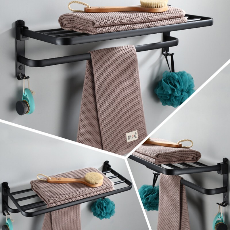 59cm Punched/Punch-free Space Aluminum Towel Holde...
