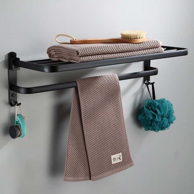 59cm Punched/Punch-free Space Aluminum Towel Holde...