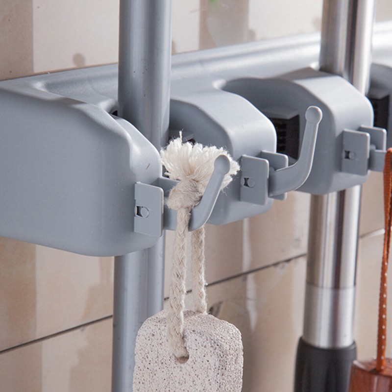 Wall Mounted Multi-Functional Broom Holder Tool Ba...
