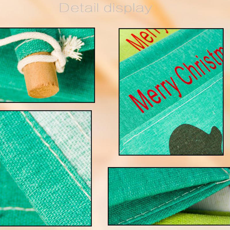 Christmas 3 Grid Storage Hanging Bag Pocket Wardrobe Wall-Mounted Multi-layer Parts Storage Box - D