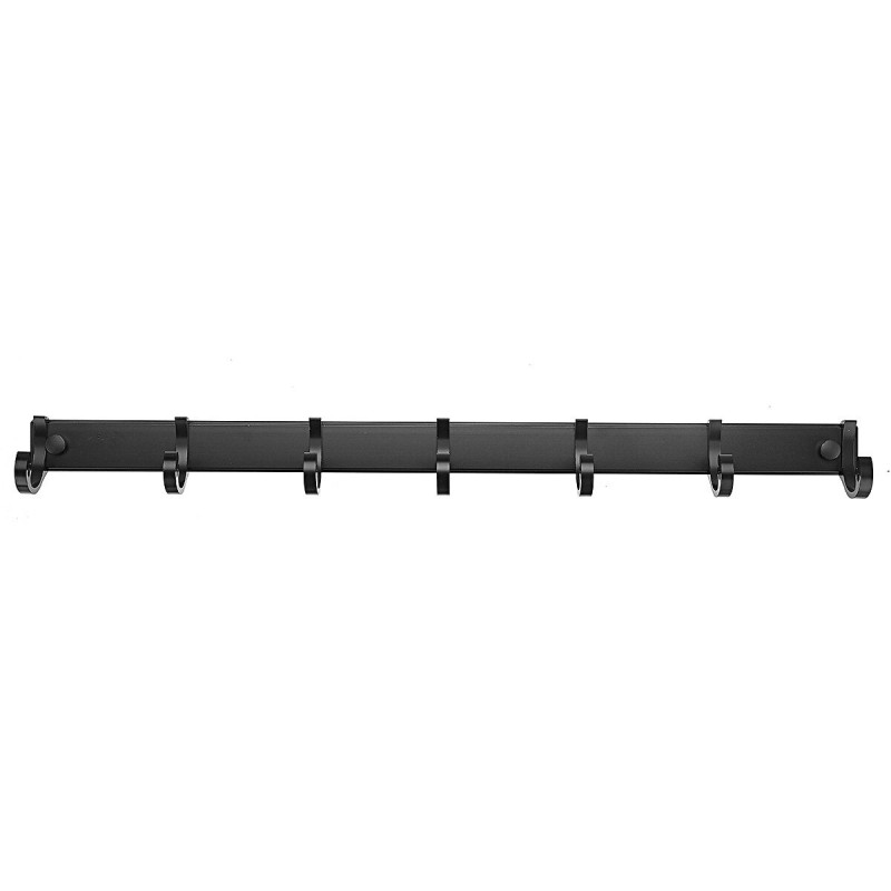 Punch-free Wall Hanging Hook Metal Row Hook Sticky Hook Space Aluminum Clothes Coat Hook - 3 Hooks