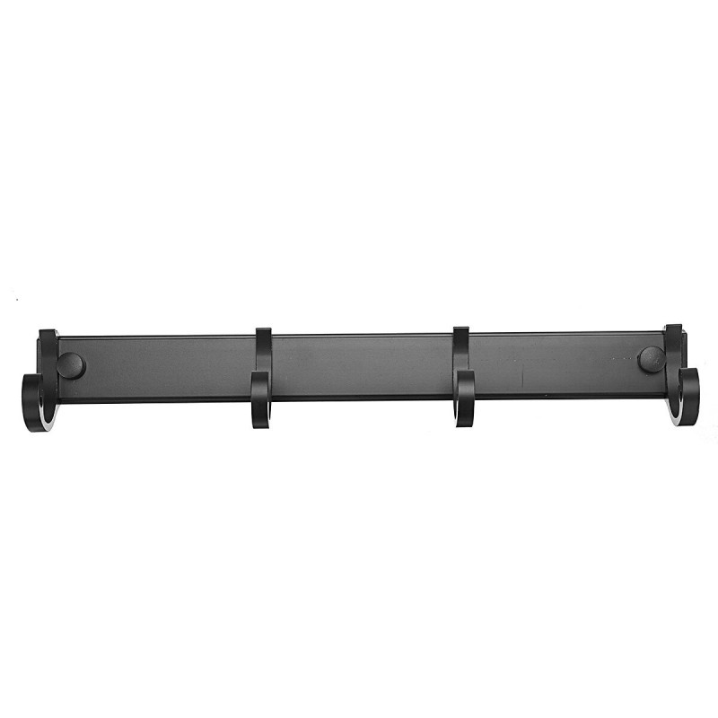 Punch-free Wall Hanging Hook Metal Row Hook Sticky Hook Space Aluminum Clothes Coat Hook - 3 Hooks