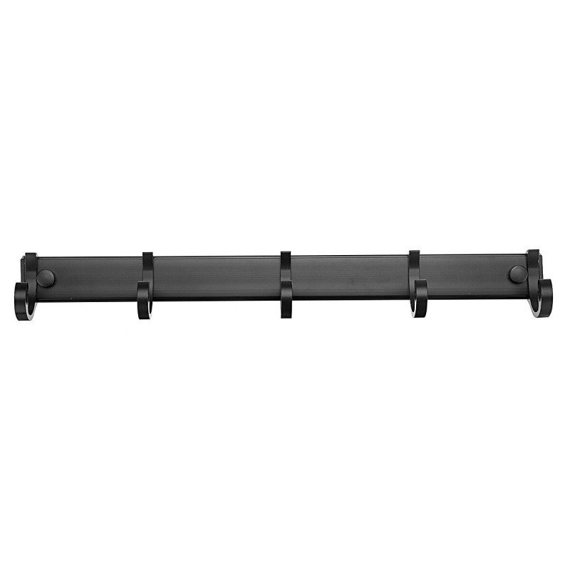 Punch-free Wall Hanging Hook Metal Row Hook Sticky Hook Space Aluminum Clothes Coat Hook - 3 Hooks