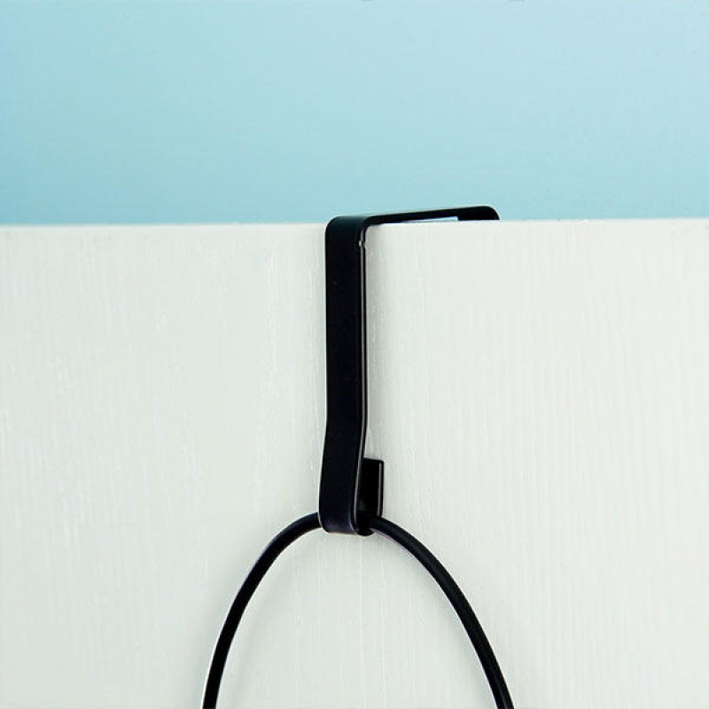 Hats Clothes Tie Interlink Holder Wire Stackable Storage Rack Kitchen Organizer Door Wall Hooks - Black
