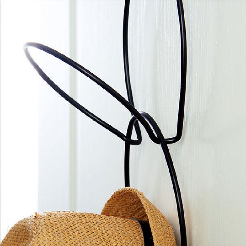 Hats Clothes Tie Interlink Holder Wire Stackable Storage Rack Kitchen Organizer Door Wall Hooks - Black