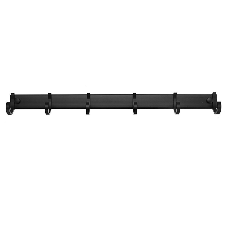 Punch-free Wall Hanging Hook Metal Row Hook Sticky Hook Space Aluminum Clothes Coat Hook - 3 Hooks