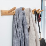 3/4/5/6/7-Tier Sticky Perforated Dual-use Hooks Wall Mounted Coat Rack Bamboo Entrance Hallway Door Hook - 4 Hooks