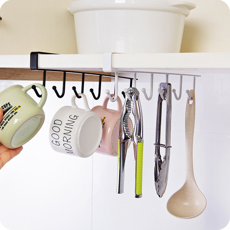 Cabinet Door 6 Hook Rails Hanger Bathroom Hanger K...