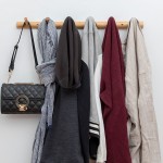 3/4/5/6/7-Tier Sticky Perforated Dual-use Hooks Wall Mounted Coat Rack Bamboo Entrance Hallway Door Hook - 4 Hooks