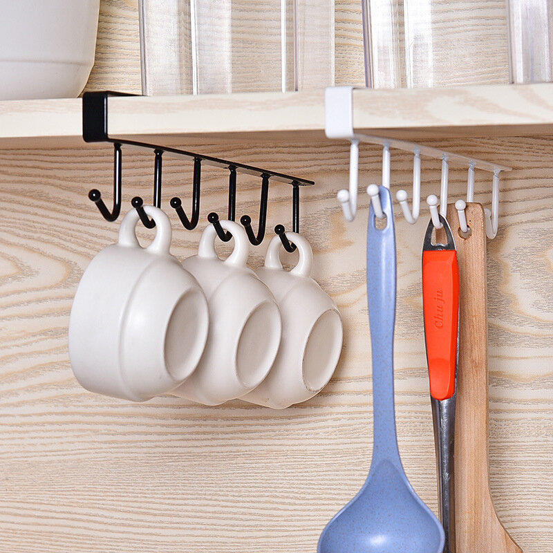 Cabinet Door 6 Hook Rails Hanger Bathroom Hanger K...