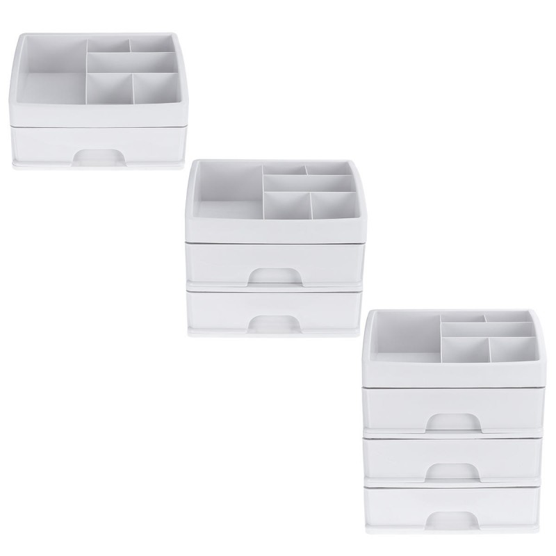 1/2/3 Layers Desktop Makeup Drawer Organizer Clear Cosmetic Storage Box Container Make Up Storage - 4 gaten