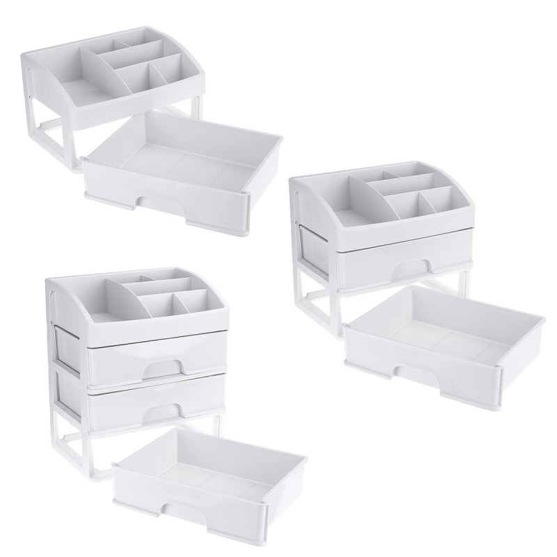 1/2/3 Layers Desktop Makeup Drawer Organizer Clear Cosmetic Storage Box Container Make Up Storage - 4 gaten