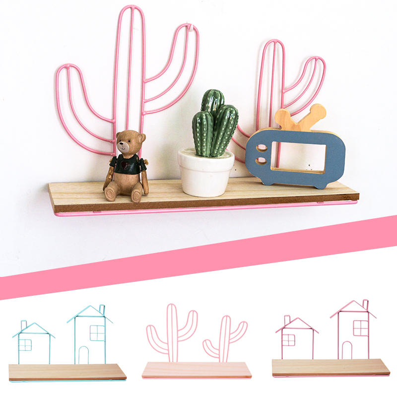 Mount Hanging Storage Shelf Rack Iron Cactus House...